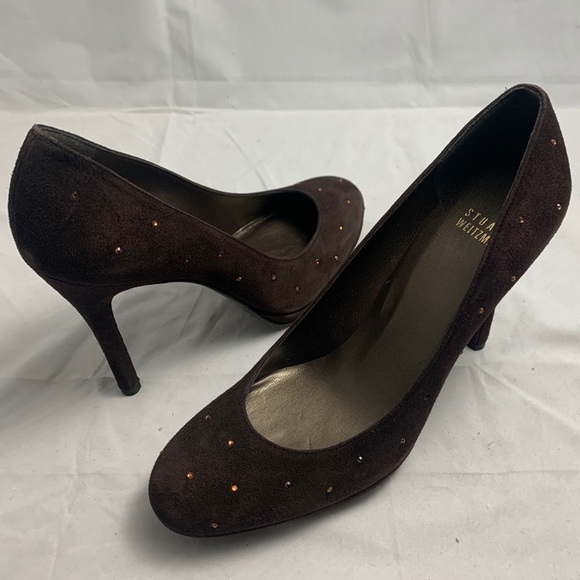 NWD Dotsnice Stuart Weitzman 8 M brown cola suede - Picture 3 of 8